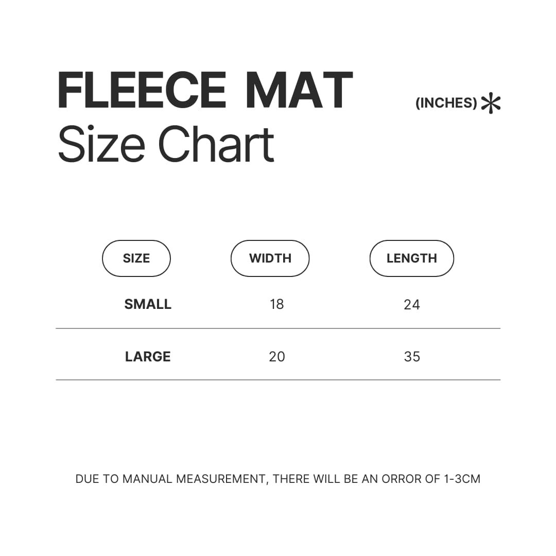 Fleece Mat Size Chart - Def Leppard Merch
