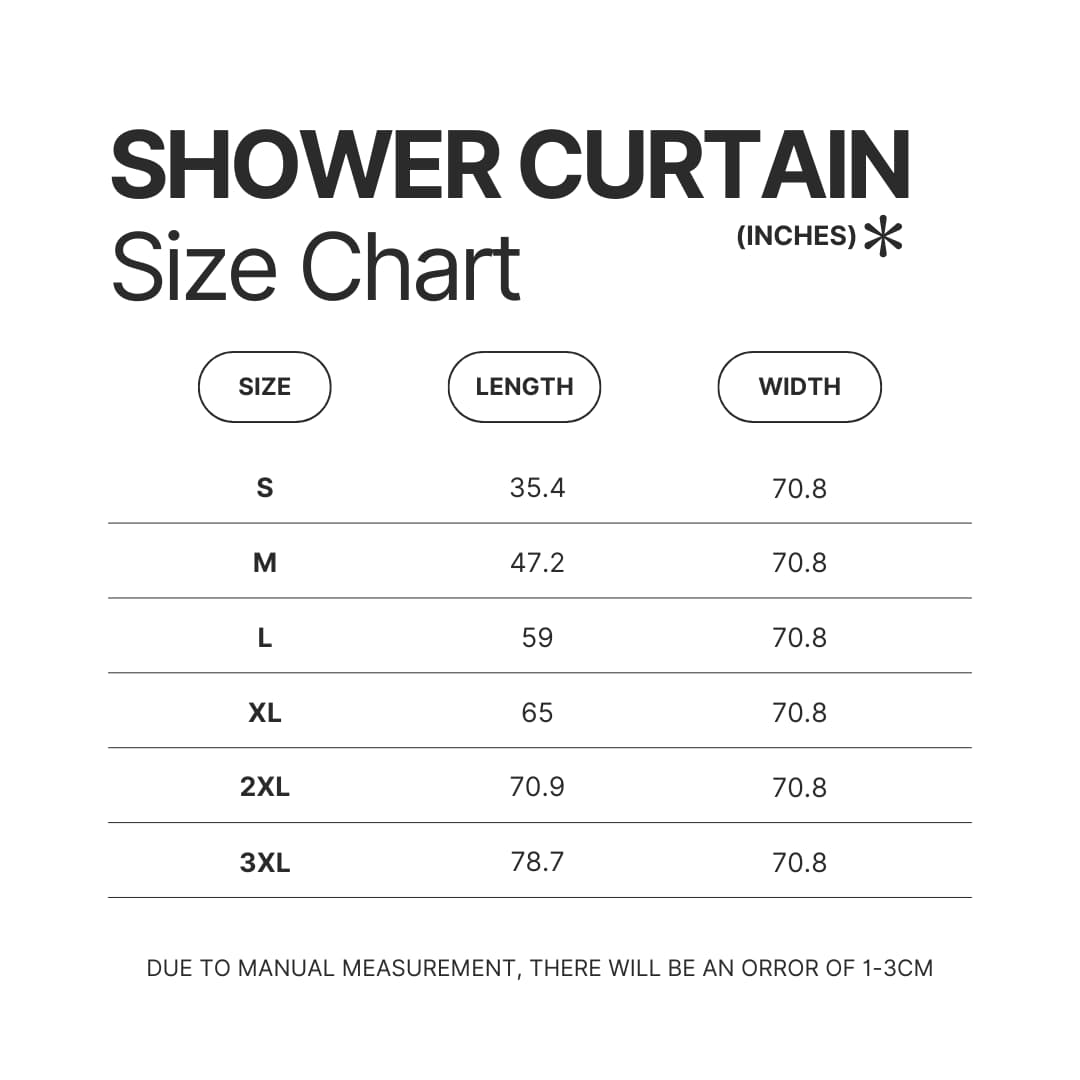 Shower Curtain Size Chart - Def Leppard Merch