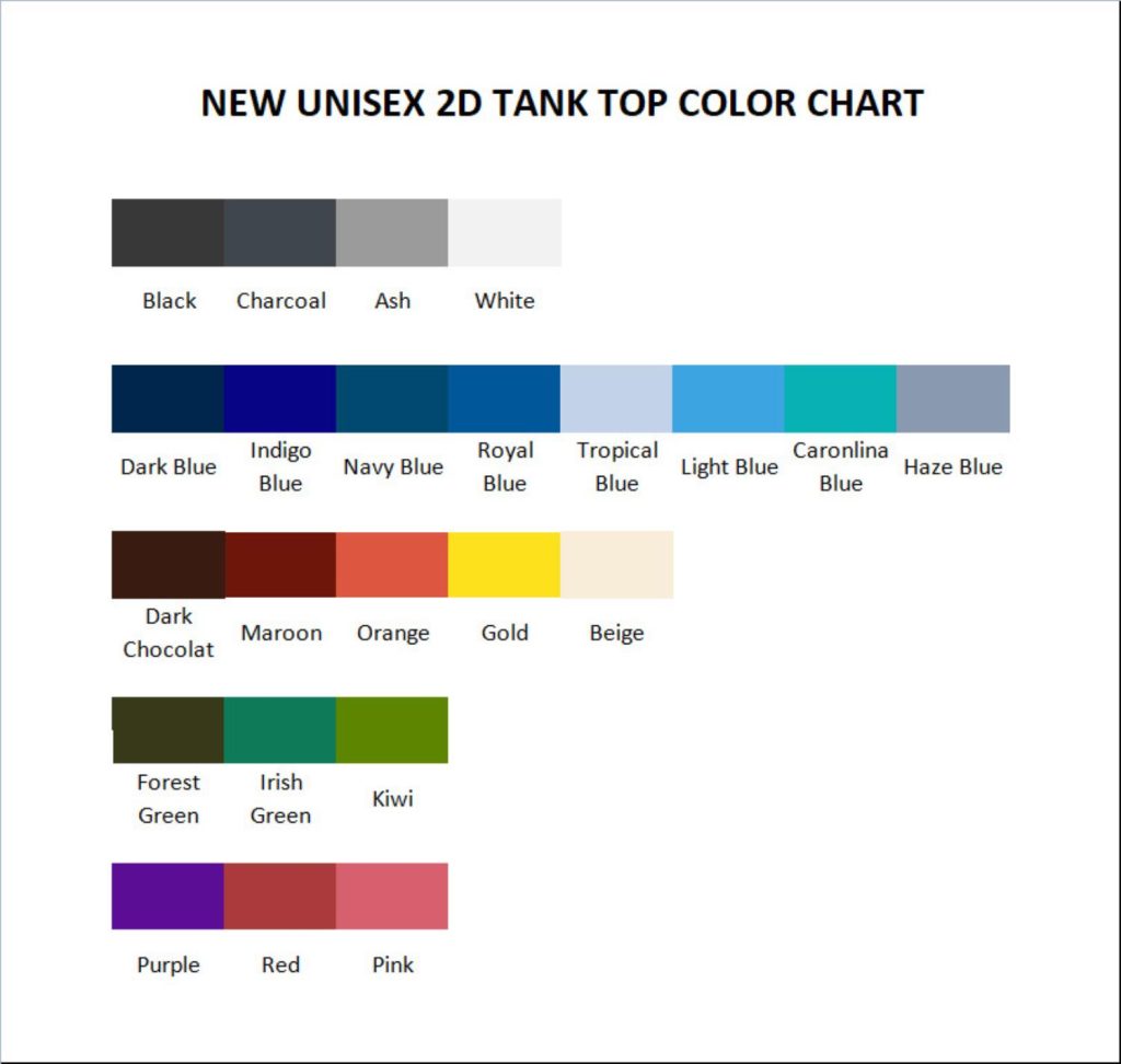 tank top color chart - Def Leppard Merch
